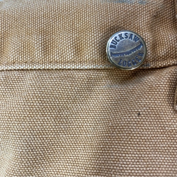 Vintage Carhartt Bucksaw Logger Shorts 42 USA Made Canvas Workwear Utility - Picture 4 of 13